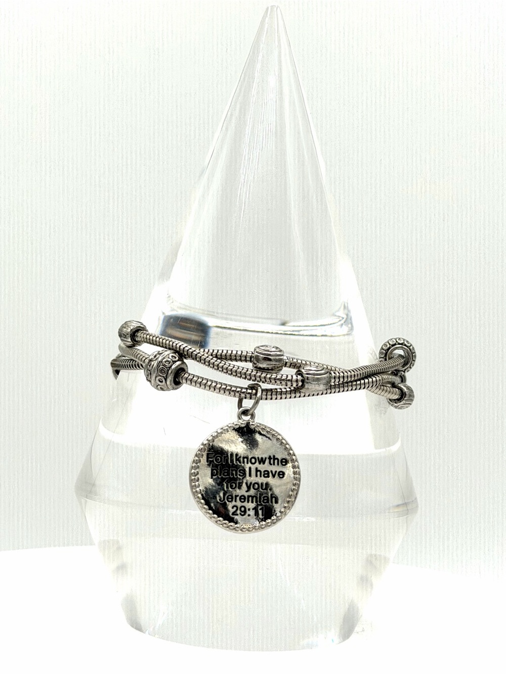 “For I Know The Plans I Have For You” Jeremiah 29:11  Bracelet Silver Jewelry